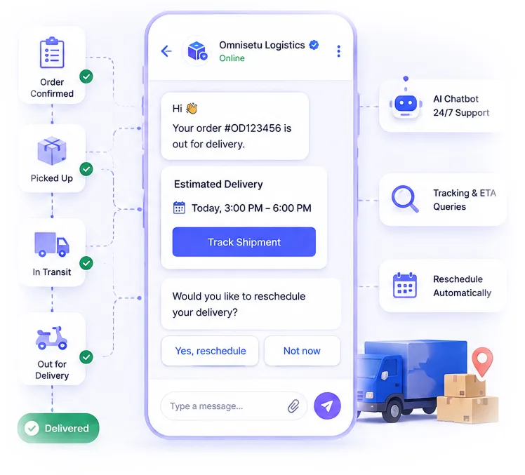 logistics delivery status update illustration